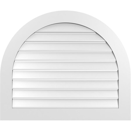 Ekena Millwork Round Top Surface Mount PVC Gable Vent: Functional, w/ 3-1/2"W x 1"P Standard Frame, 38"W x 32"H GVPRT38X3201SF
